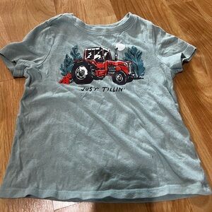 Old Navy Toddlee Tractor Tee - Light Blue and Red